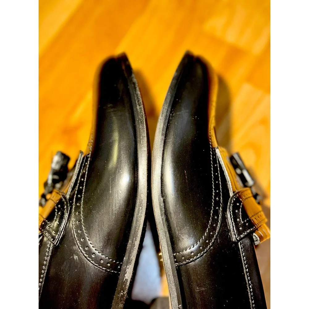 Florsheim Mens‎ 9D Black Leather Wingtip Kiltie Tassel Loafers  ~ Sanitized